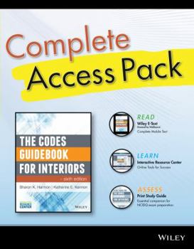 Paperback The Codes Guidebook for Interiors, Sixth Edition Complete Access Pack with Wiley E-Text, Study Guide 6e, and Interactive Resource Center Access Card Book