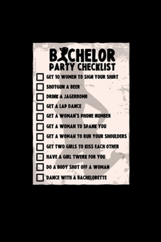 Bachelor party checklist: 6x9 Bachelor | dotgrid | dot grid paper | notebook | notes