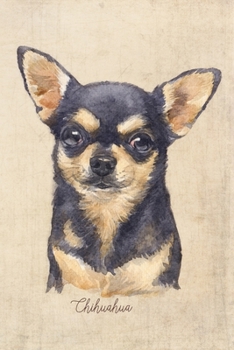 Chihuahua - Smooth Coat Dog Portrait Notebook: Blank Dot Grid Journal for Dog Lovers, Dog Mom, Dog Dad and Pet Owners | 6x9 | 5MM Dot Grid Pages (Watercolor Dog Journals)