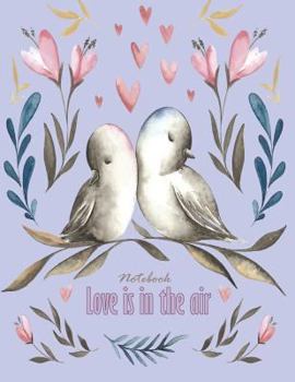 Paperback Notebook love in the air: Birds in love on purple cover and Dot Graph Line Sketch pages, Extra large (8.5 x 11) inches, 110 pages, White paper, Book