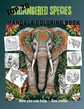 Paperback Top 20 Endangered Species Mandala Coloring Book