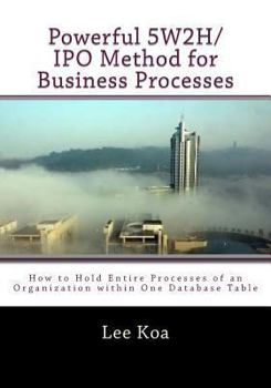 Paperback Powerful 5W2H/IPO Method for Business Pocesses: How to hold entire processes of an organization within one database table? Book