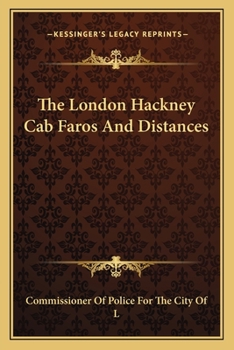 Paperback The London Hackney Cab Faros And Distances Book