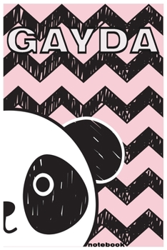 Gayda: black Panda notebook blank line page for LGBT, funny cute animal back and white cover,6 by 9 journal Gift