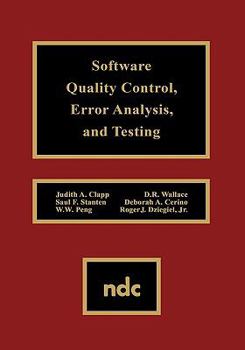 Hardcover Software Quality Control, Error, Analysis Book