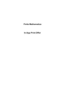 Hardcover Finite Mathematics Book