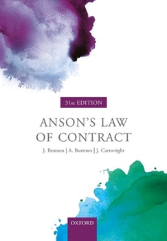 Paperback Anson's Law of Contract Book