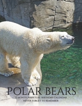 Paperback Perpetual Birthday Calendar: Polar Bears Wild Animals, Birthday Book & Anniversary Calendar 8.5x11 Special Event Reminder Book Family Planner Date Book