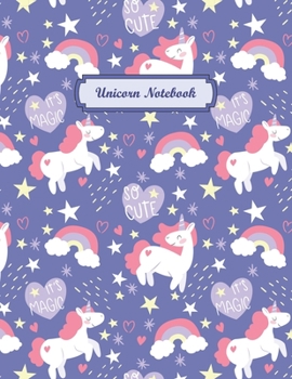 Magical Unicorn #04, Unicorn Wide Ruled Journal Notebook for kids girls, Journal for Girls Ages 7-12: Wide Lined Journal for Elementary School Kids, ... for Doodle, Take Notes, Drawing, Writing