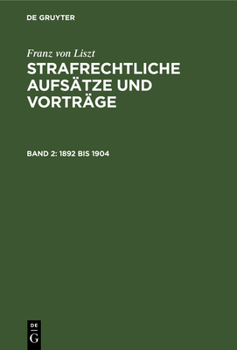 Hardcover 1892 Bis 1904 [German] Book