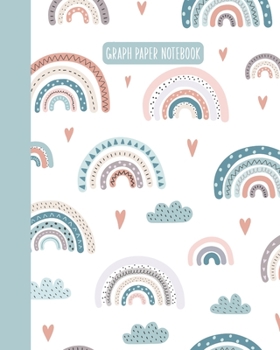 Graph Paper Notebook: Large 4x4 Blank Quadrille Ruled Squared Grid Pages Journal | Playful Pastel Rainbow Pattern Cover Design