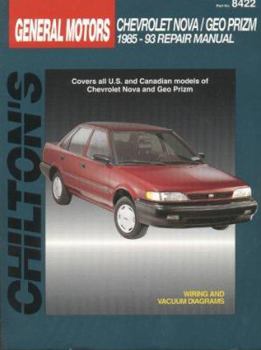 Paperback Chevrolet Prizm and Nova, 1985-93 1985-93 Repair Manual Book