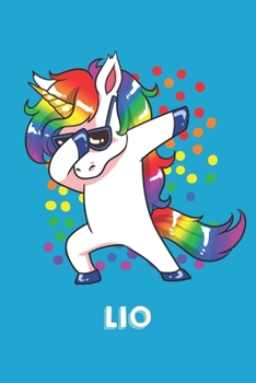 Lio: Personalisiertes Design Notizbuch Einhorn 120 linierte Seiten – Perfekte Geschenkidee für die Schuhe oder Weihnachten mit Vornamen DIN A5 (himmelblau) (German Edition)