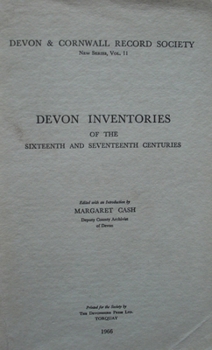 Paperback Devon Inventories of the 16th & 17th Centuries Book