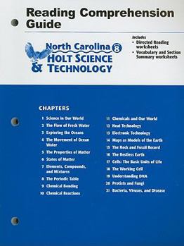 Paperback North Carolina Holt Science & Technology Reading Comprehension Guide: Grade 8 Book