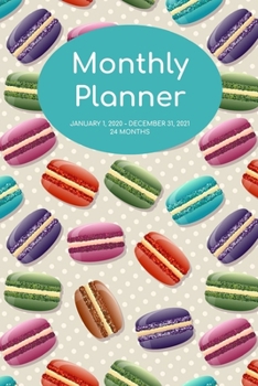 Paperback Monthly Planner: Macarons; 24 months; January 1, 2020 - December 31, 2021; 6" x 9" Book