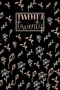 2020: A5 Diary Week on 2 Pages to View WO2P Journal | Horizontal Weekly Planner | Black with Pink & Grey Floral Stems Pattern (2020 Weekly Diaries)