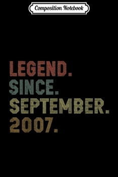 Composition Notebook: Legend Since September 2007 12th Birthday 12 Years Old  Journal/Notebook Blank Lined Ruled 6x9 100 Pages
