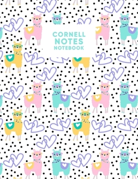 Paperback Cornell Notes Notebook: College Ruled Cornell Method Note-taking Paper for Students with Cute Pastel Hipster Llama Pattern Cover Design Book