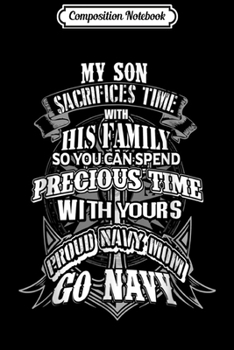 Composition Notebook: Proud Navy Mom Of A Sailor Navy Mom Journal/Notebook Blank Lined Ruled 6x9 100 Pages