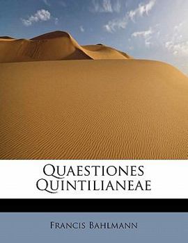Paperback Quaestiones Quintilianeae [Latin] Book