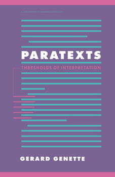 Paperback Paratexts: Thresholds of Interpretation Book