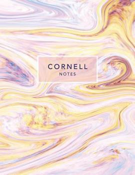 Paperback Cornell Notes: Pastel Marble - 120 White Pages 8.5x11" - Note Taking System Book