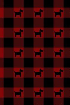 Journal: 6x9 Buffalo Plaid, Red & Black, Scottie Dog Design With 100 lined pages