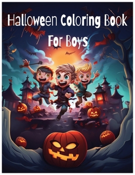 Paperback Halloween Coloring Book for Boys Book