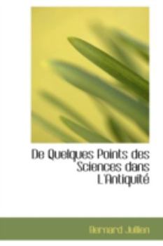 Paperback de Quelques Points Des Sciences Dans l'Antiquite Book