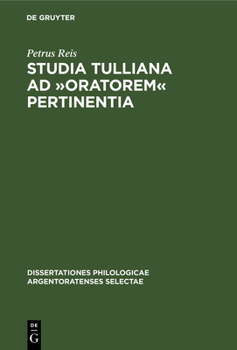 Hardcover Studia Tulliana AD »Oratorem« Pertinentia [Latin] Book