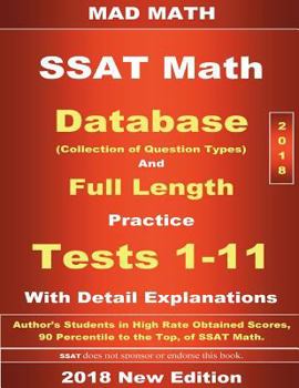 Paperback 2018 SSAT Database and 11 Tests Book