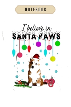 Notebook: Christmas corgi dog lovers funny xmas hat gift Notebook|6x9(100 pages)Blank Lined Paperback Journal For Student, corgi pups, corgi butt ... girls, boys, men, corgi birthday gift,