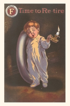 Paperback Vintage Journal Sleepy Boy with Tire and Candle Book