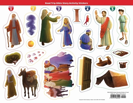 Vbs 2025 Road Trip Bible Story Activity Stickers (Pkg of 6): On the Go with God