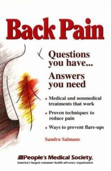 Paperback Back Pain: Questions You Have-- Answers You Need Book