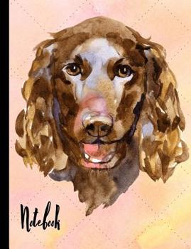 Paperback Notebook: Watercolor Dog School Notebook 100 Pages Wide Ruled Paper Book