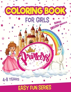 Paperback PRINCESS Coloring Book for Girls Ages 4-8: With Unicorn coloring pages Book
