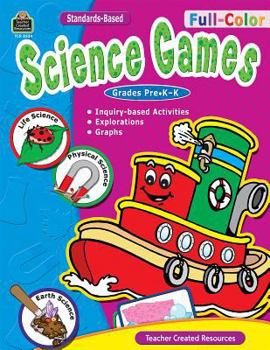 Paperback Full-Color Science Games, Prek-K Book