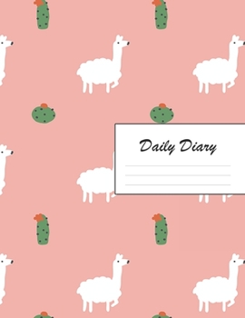 Paperback Daily Diary: Blank 2020 Journal Entry Writing Paper for Each Day of the Year - Pink Llama & Cactus - January 20 - December 20 - 366 Book