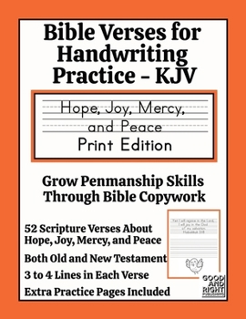 Paperback Bible Verses for Handwriting Practice - KJV: Hope, Joy, Mercy and Peace Print Edition Book