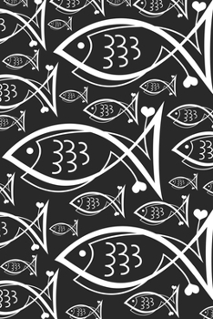 Notebook: Fish symbol, Christian symbols, jesus fish symbol, spiritual diary, notebook with fish. Format A5, 120 pages, discreet light grey lined.