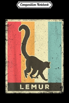 Composition Notebook: Lemur Lover Vintage Retro Poster Animal  Journal/Notebook Blank Lined Ruled 6x9 100 Pages