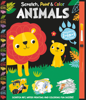 Spiral-bound Scratch, Paint & Color Animals Book