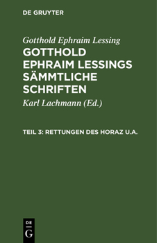Hardcover Rettungen Des Horaz U.A. [German] Book