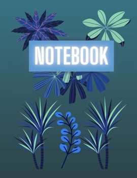 Paperback Blue Leaf Notebook Book