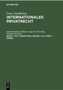 Hardcover Einleitung, Artikel 7, 8, 9 Und 11 EGBGB [German] Book
