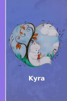 Paperback Kyra: Personalized Notebook Illustration Fox with Heart Softcover 120 Pages Blank Notebook Diary Scrapbook Journal Gift Idea Book