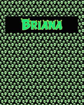Paperback 120 Page Handwriting Practice Book with Green Alien Cover Briana: Primary Grades Handwriting Book