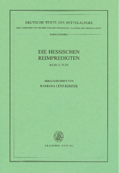 Paperback Die Hessischen Reimpredigten: Text [German] Book